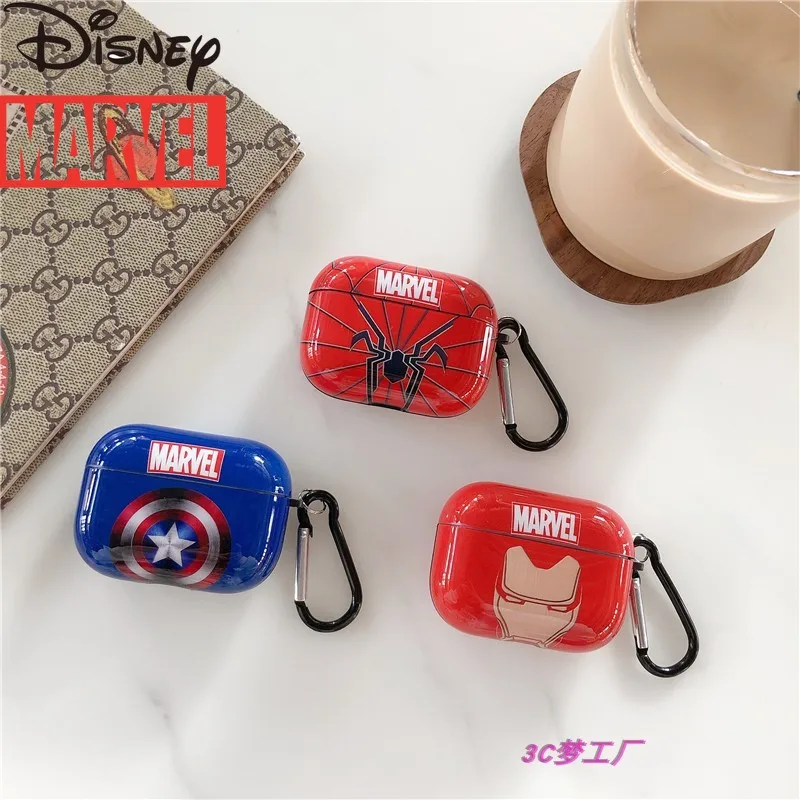 

Disney Marvel Captain America Iron Man Spiderman Wireless Bluetooth Earphone Case for iPhone AirPods1/2 pro3 Protective Case