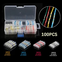 50100640pcs heat shrink soldering terminals waterproof solder sleeve tube electrical wire insulated butt connectors kit
