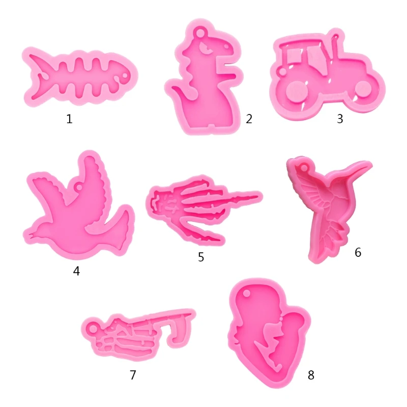

Keychain Epoxy Resin Mold DIY Crafts Polymer Clay Casting Tool Jewellery Necklace Pendant Silicone Mould