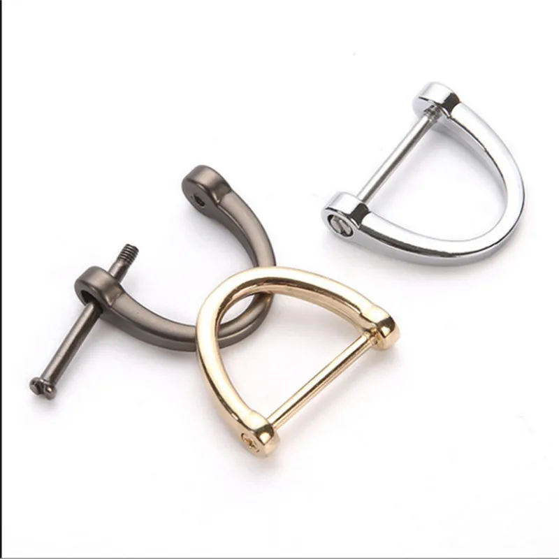 

D Rings Screw in Shackle Horseshoe Buckle Horseshoe Shape D Ring D-Shaped Metal Hoop Locking DIY Leather Craft Purse Replacement