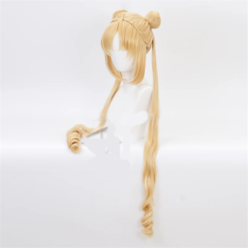

Anime Cartoon Sailor Moon Tsukino Usagi Long Wig Synthetic Hair Cosplay Accessories Party Decor Women Girl Gift 1pcs