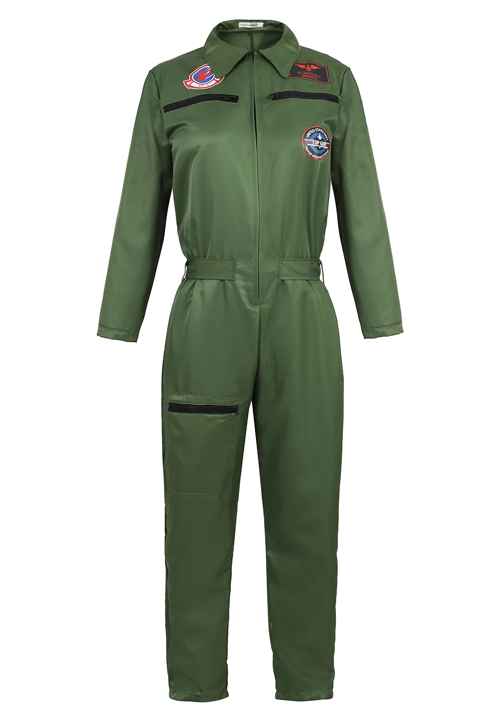 Flight Suit Uniform Man Fighter Pilot Costume Women Top Gun Halloween Cosplay Adult Jumpsuit Zipper Couple Game Overalls |