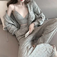 y2k casual harajuku suits womens fall three piece sets trend temperament western jacket and wide leg pants sports tops indie