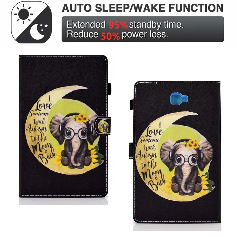 

Cover For Samsung Galaxy Tab A 6 2016 A6 10.1 SM-T580 T585 Cartoon Leather Auto Sleep Case For Samsung Tab A6 2016 Cover Cases