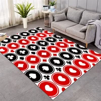 new poker carpets large for living room playing cards bedroom area rugs black red white floor mat fashion mat