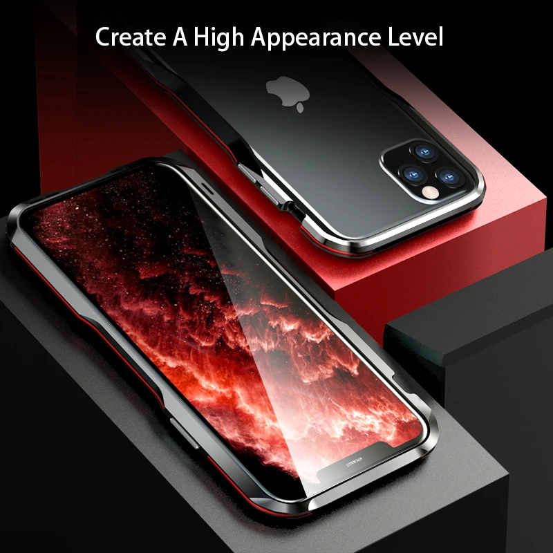 Оригинальный металлический бампер Luphie для iPhone 12 mini 11 Pro Max Xs X 8 7 Plus чехол с
