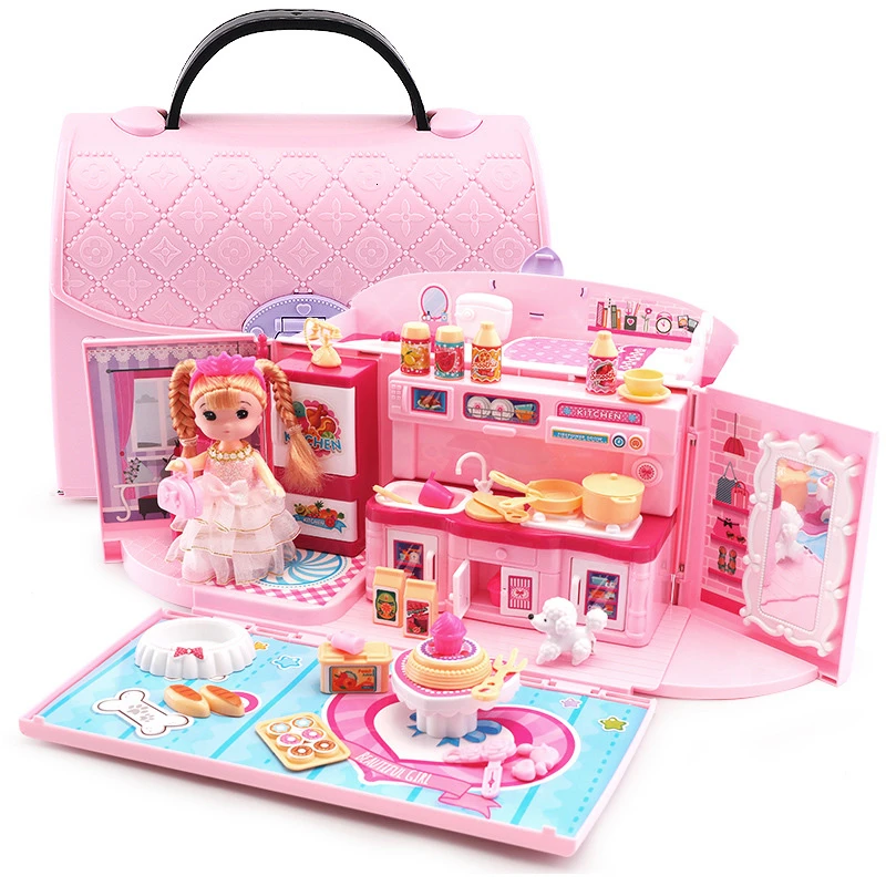 Игрушки для макияжа детей роскошная имитация кукольного домика сумочка игрушки