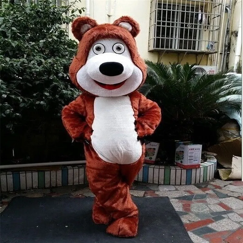 Новинка Костюм талисмана с изображением медведя из мультфильма Меховые костюмы