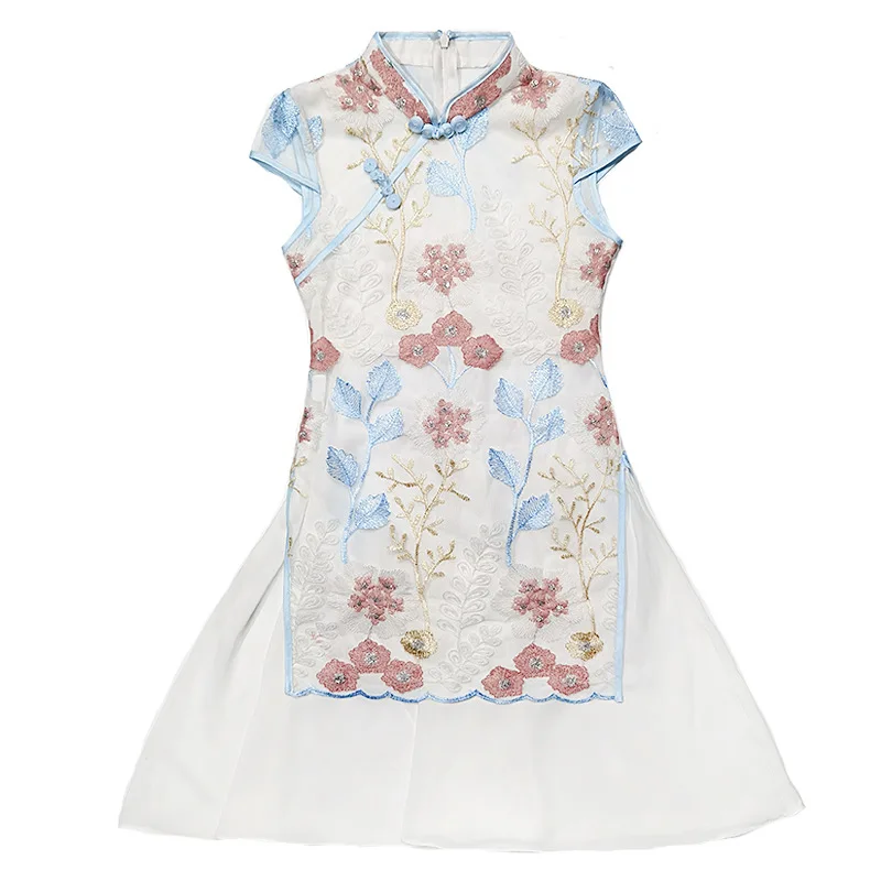 Традиционное китайское платье Чонсам ханьфу для девочек Детский костюм