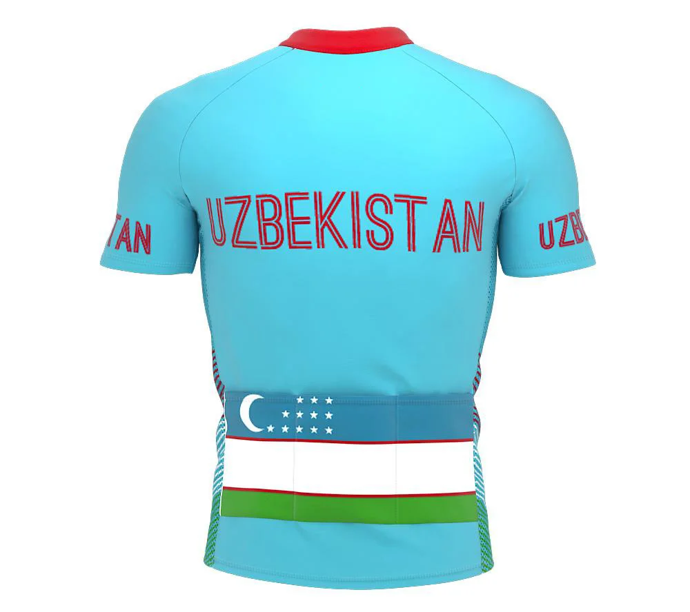 

2021 new uzbekistan men's full zipper bicycle short-sleeved cycling jersey