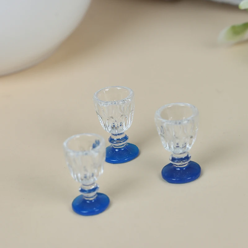 

4Pcs 1:12 Scale DIY Parts Plastic Transparent Goblet Miniature Mini Wine Beer Cup Dollhouse Craft Home Decoration Glass Mode