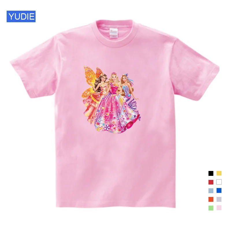 pink childreT-shirt Футболка для девочек; хлопковая одежда для малышей Kawaii; милые топы с короткими рукавами; детские толстовки с капюшоном; Свитшот; teeTops; Модная одежда для малышей - Цвет: pink childreT-shirt
