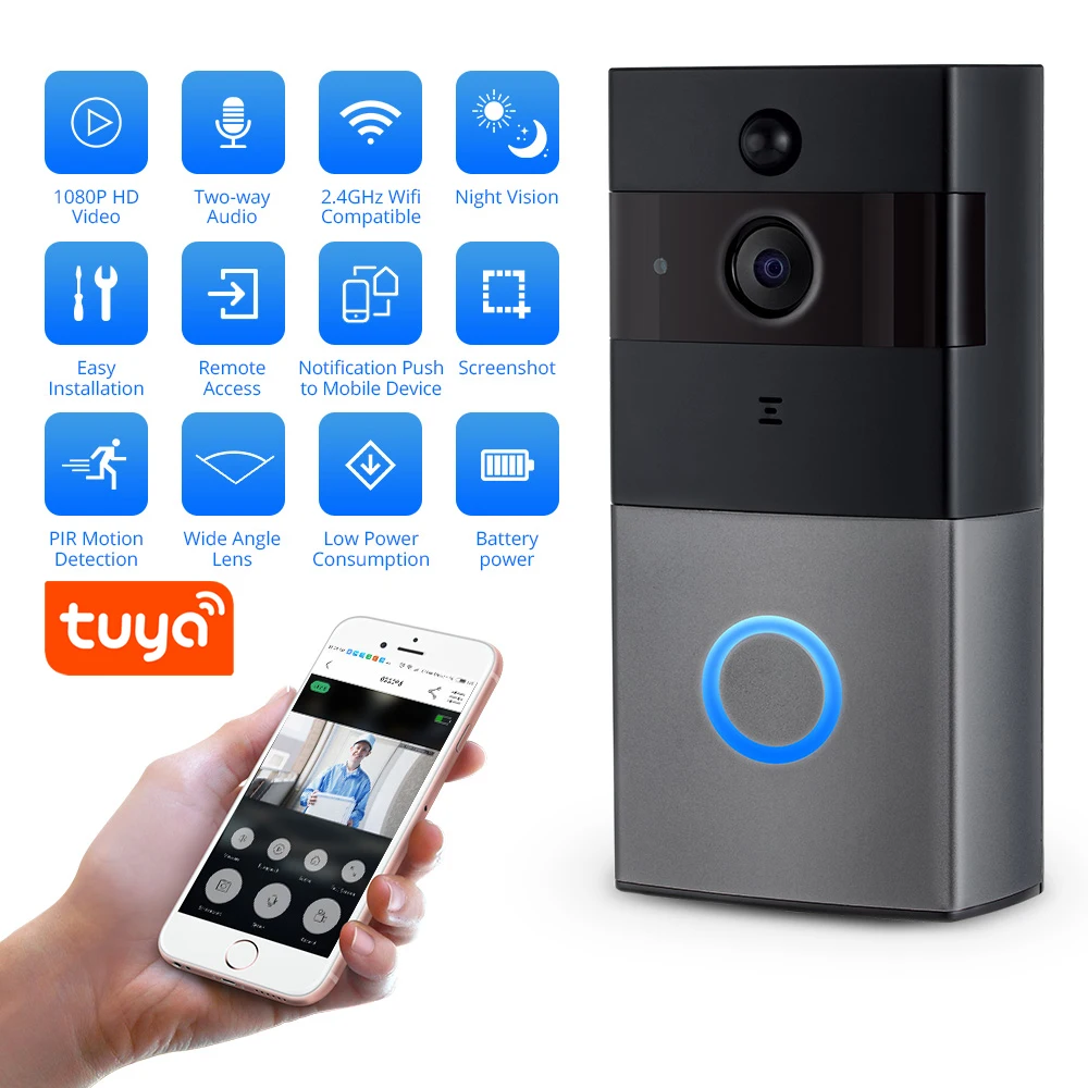 Беспроводной видео дверной звонок Fuers Tuya APP Wi Fi 1080 P камера домофон для квартиры ИК