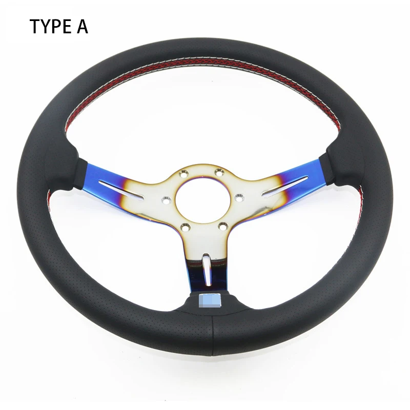 14&quot 350mm Auto Steering Wheel Universal Modified Deep Dish Go-kart Racing Sports Grilled Blue | Автомобили и мотоциклы