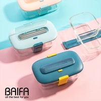 japanese glass lunch box solid color fashion modern simple healthy picnic food container pojemniki kuchenne home decore ec50fh
