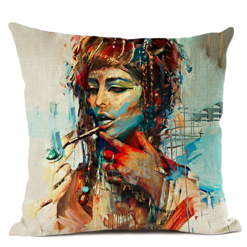Африканский чехол для подушки с масляной росписью девушек и s черный женский