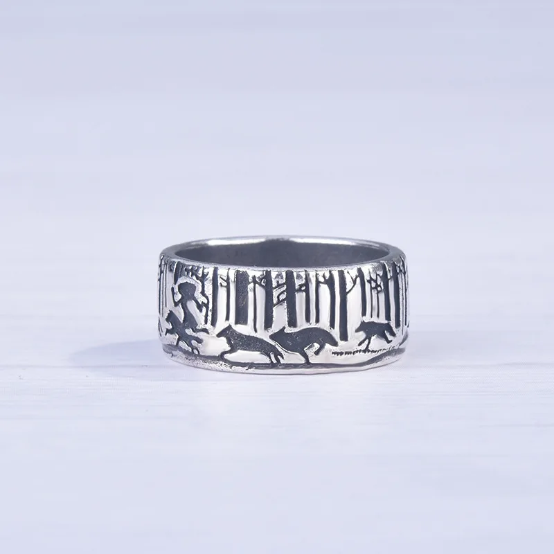 

original 925 Sterling Silver Jewelry Vintage Creative carving Couple's Wedding Silver unisex Rings for Women Men Anel De Prata