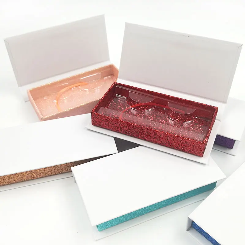 

Private Label Strip Lashes Paper Case New Design White 8-25mm Real Mink Eyelashes Rectangle Empty Box