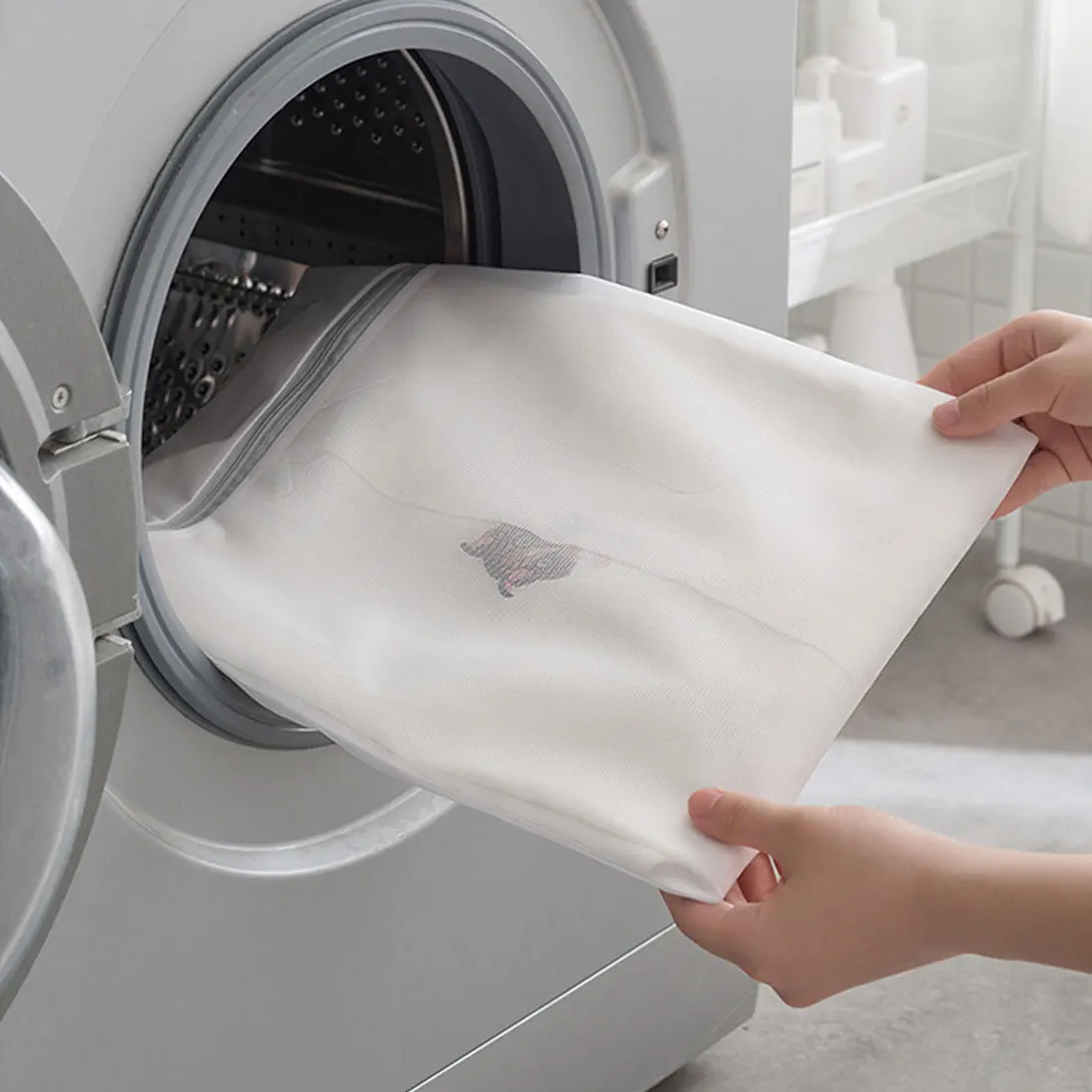 

Сетчатый мешок для стирки из полиэстера, мешки для стирки белья, крупная женская сумка для стирки для стиральных машин, сетчатый мешок для б...