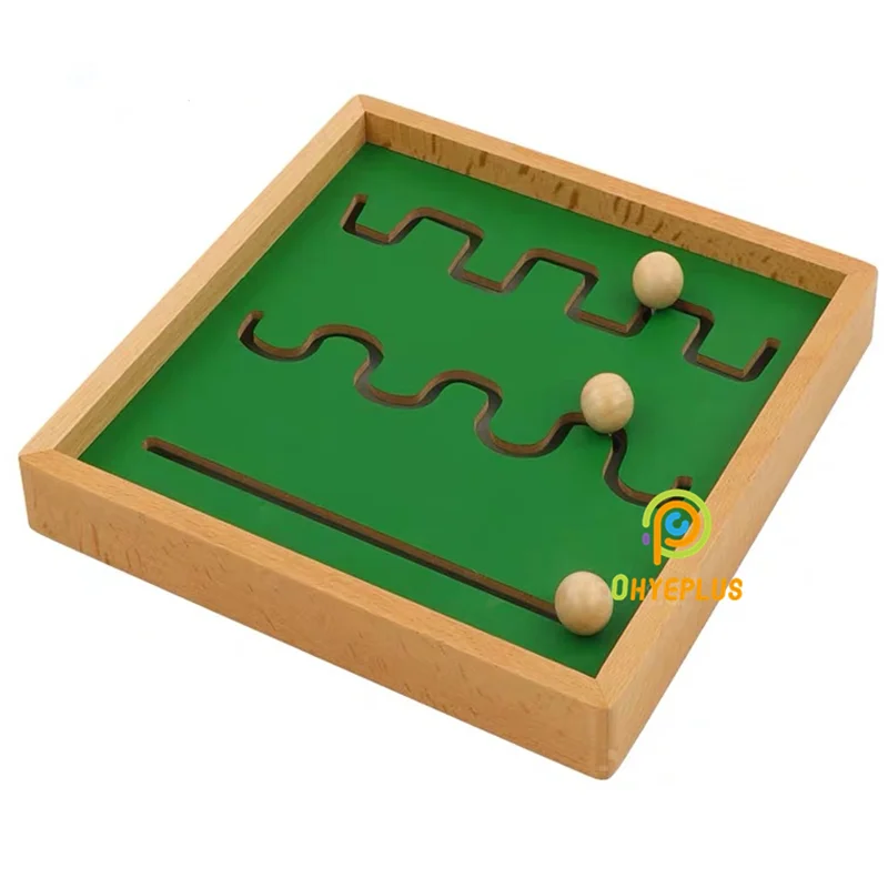 Juguetes Educativos Montessori para preparaci&oacute;n de escritura, tabla de madera curva de l&iacute;neas rectas/formas geom&eacute;tricas para entrenamiento de dedos, Juego de 2 unidades-4