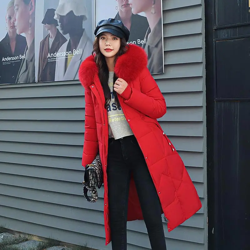 WYWMY Winter Long Parka Jacket Women Fur Hooded Casual Coat Women's Jacket Oversize Warm Black Puffer Jacket Outwear Down Jacket