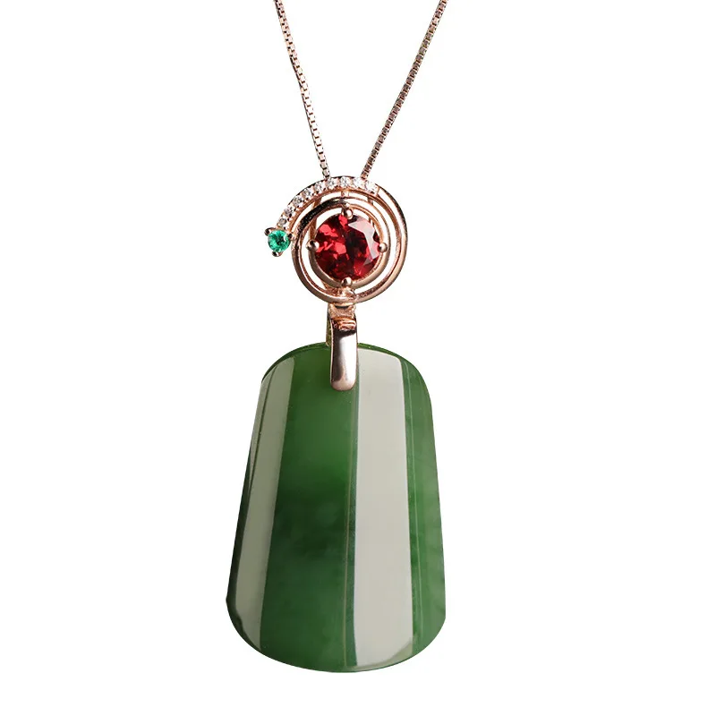 

2020 Special Offer Rose Accented Certificate Of Hetian Pendant With Direct Manufacturers Rose 925 Sterling With Garnet