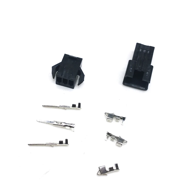 

50 set/lot SM 2.54mm 3 Female and Male Housing Splice Terminals Jack Connector AWG 28-22 SM-3P SM-3R JST Wire Adapter Blocks
