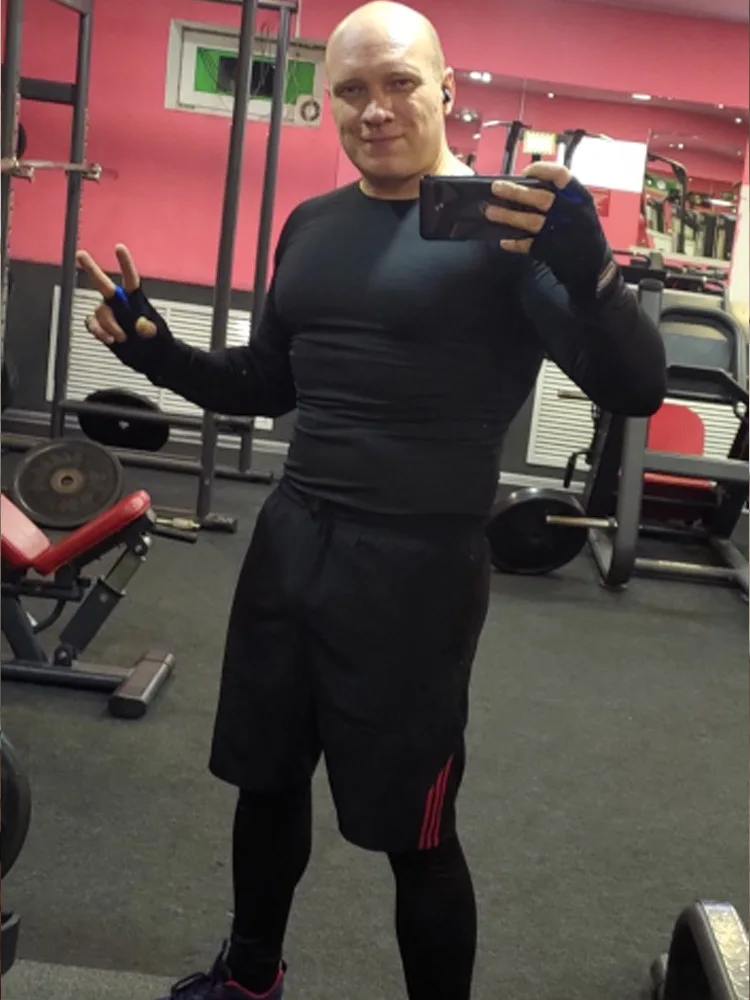 Compression Underwear Men's Sports Fitness MMA Clothing Tights Long-sleeved T-shirt Top Man Sportswear Tracksuit Running set 4xl