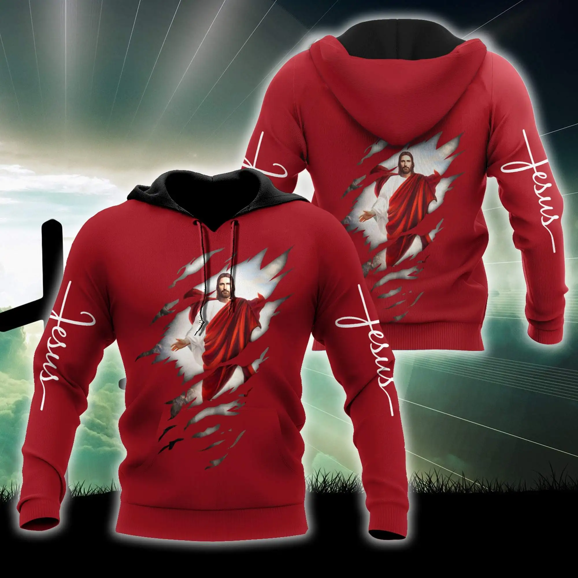 

Mens Hoodie Premium Christian Jesus 3D All Over Printed Unisex Sweatshirt For Men/women Autumn Casual Pullover Zipper Streetwear