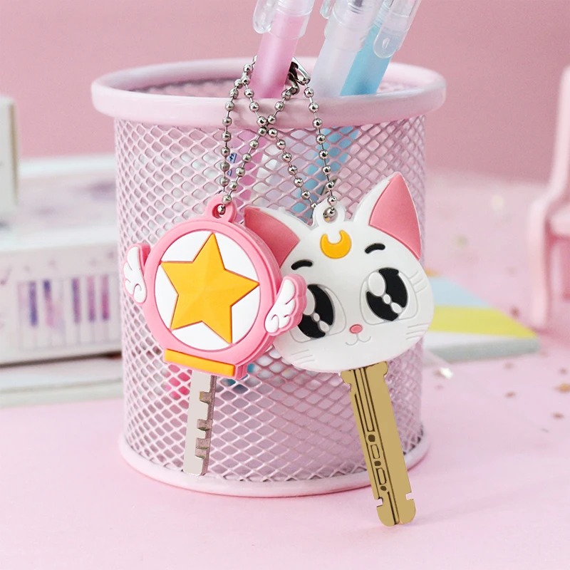 2 шт./компл. новый силиконовый защитный чехол с мультяшным рисунком для ключей