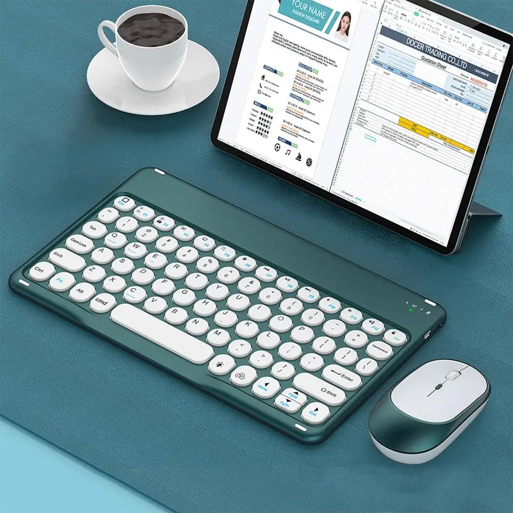 

2.4G Wireless Keyboard and Mouse Noiseless Mini Portable Keyboard Ergonomic Optical Mice for Laptop Desktop PC Computer