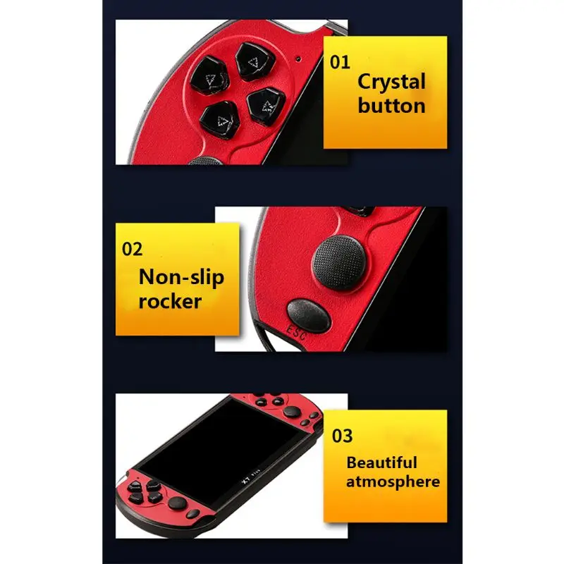 

X7Plus 5.1 Inch Colorful Screen Game Console Dual Rocker Handheld Retro Game Host Machine for Gaming Lovers Toys Gifts