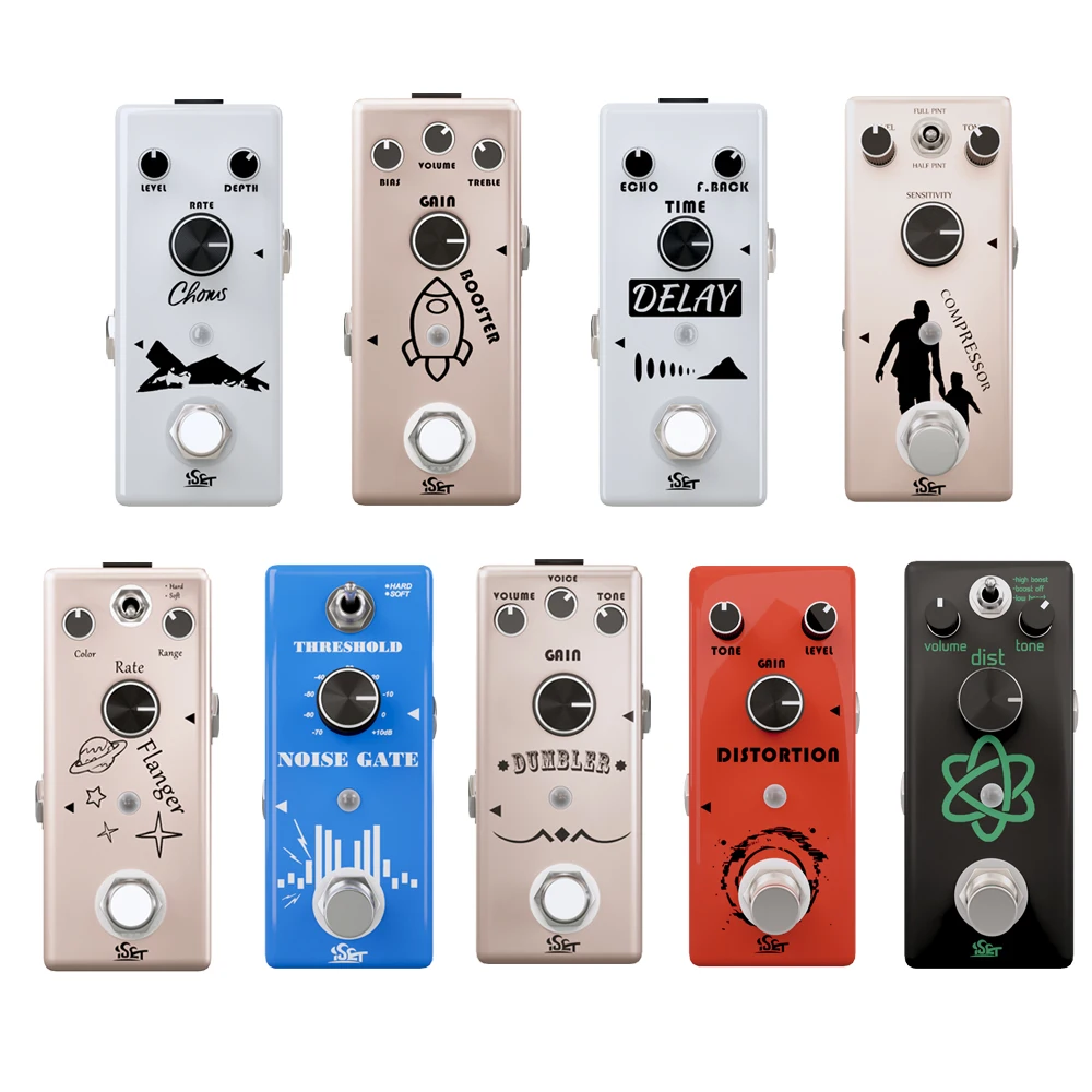 Новый Шум ворота Снижение Педаль Эффекта Искажения задержки компрессора оригинальный байпасс усилитель