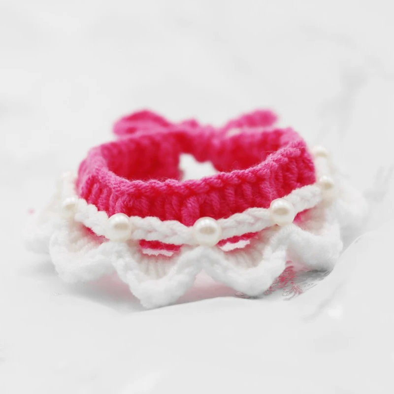 Платье с жемчужным бантиком щенок ожерелье Регулируемый ошейник для собаки кота