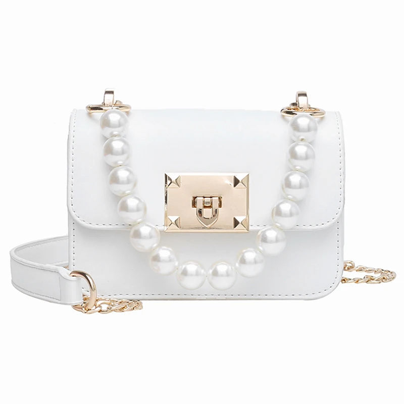 

Original Brand Pearl Handbag Female 2021 New Style Bag Fashion High-end Houlder Bag Messenger Bag Square Bag