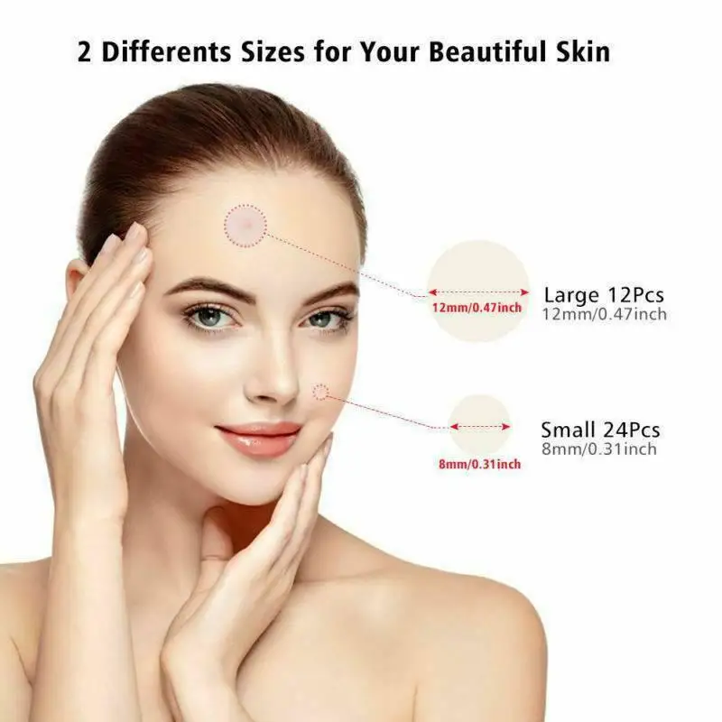 36Pcs Hydrocolloid Acne Invisible Pimple Master Patch Skin Tag Removal Patch Pimple /Blackhead Blemish Removers Facial Care Tool