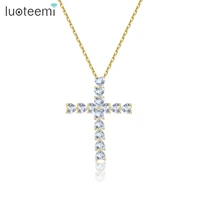 luoteemi gothic cross necklace for women mulitiple heart cubic zircons gold color goth punk necklace hip hop jewelry for men