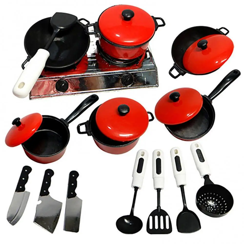 

Kitchen Toy Set Utensils Cooking Pots Pans Food Dishes mini simulation Artificial Fruits Kids Cookware pretend play Toys WJH