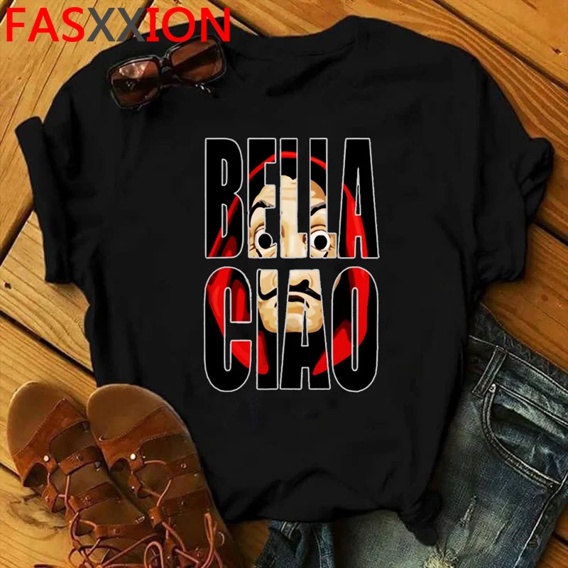 la casa de papel money heist house of paper bella ciao t shirt female japanese streetwear graphic tees women grunge clothes free global shipping