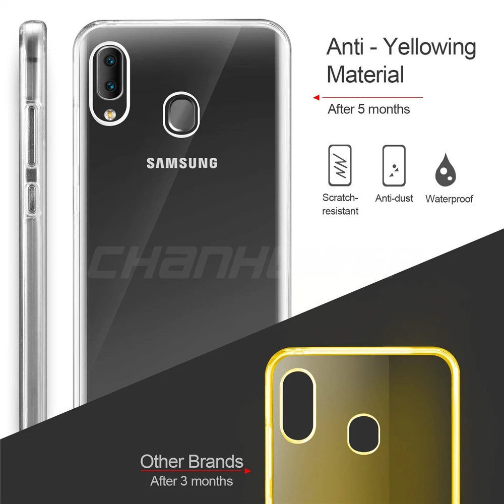 Прозрачный двойной силиконовый чехол для Samsung Galaxy A20E A20 Core A70 A50 A30 A40 A60 полное