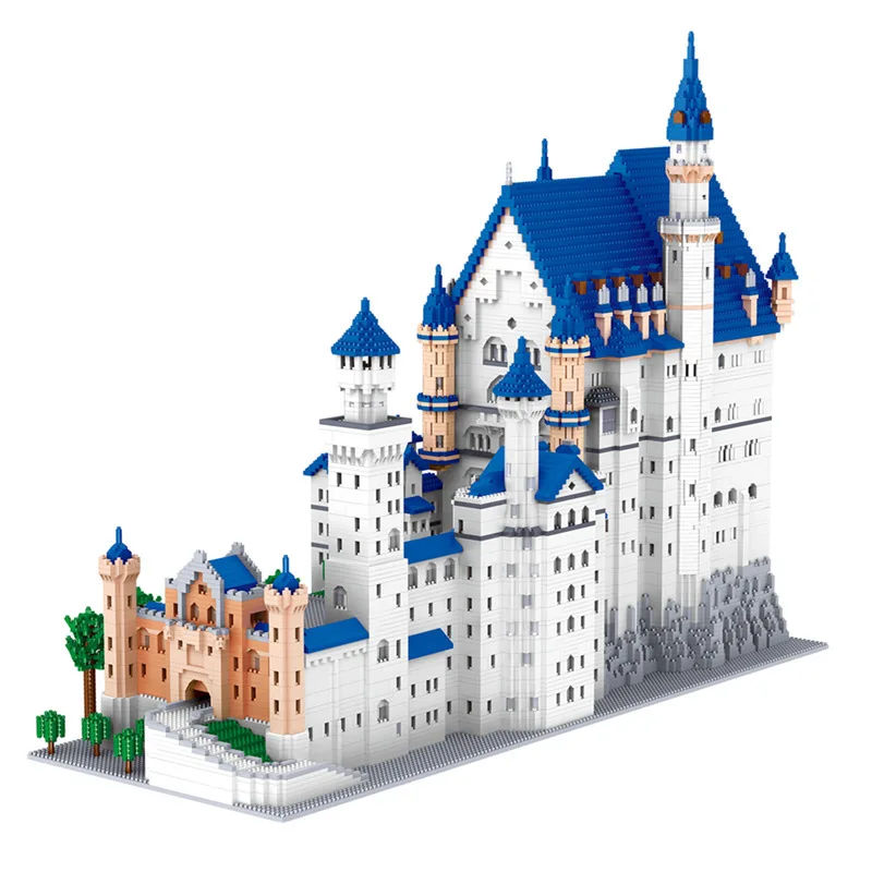 

LEZI LZ8020 Miniature Diamond Small Particle Architectural Model Series Neuschwanstein Castle Building Blocks Children's Toys