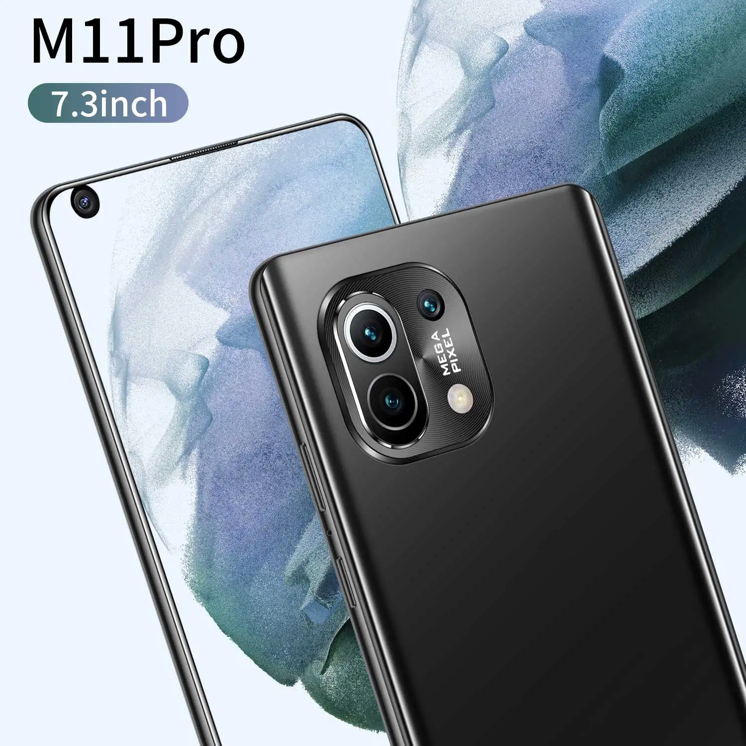 

M11Pro 7.3 Inch Big Screen 12+512GB 6800mAh 16MP+32MP 10 Core Mobile Phone Andriod 10 Smartphones Dual SIM+SD MTK6889 Global 5G