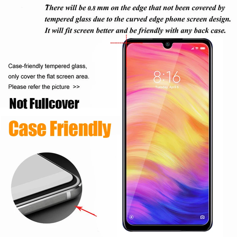 Защита экрана для Xiaomi Redmi Note 7 Pro mi7 note7 7pro защитная пленка из закаленного стекла Xiomi