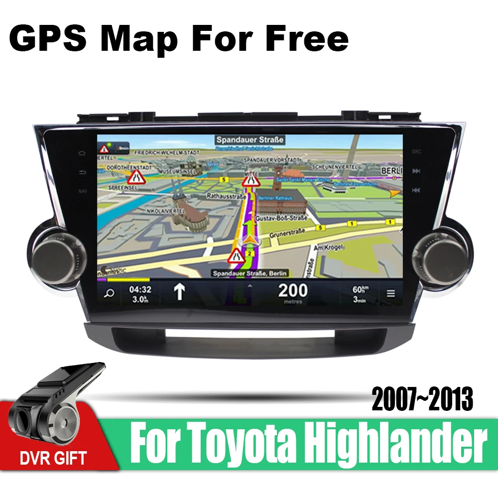 Для Toyota Highlander 2007 2008 2009 2010 2012 2013 Android автомобильный Радио DVD плеер Автомобильный