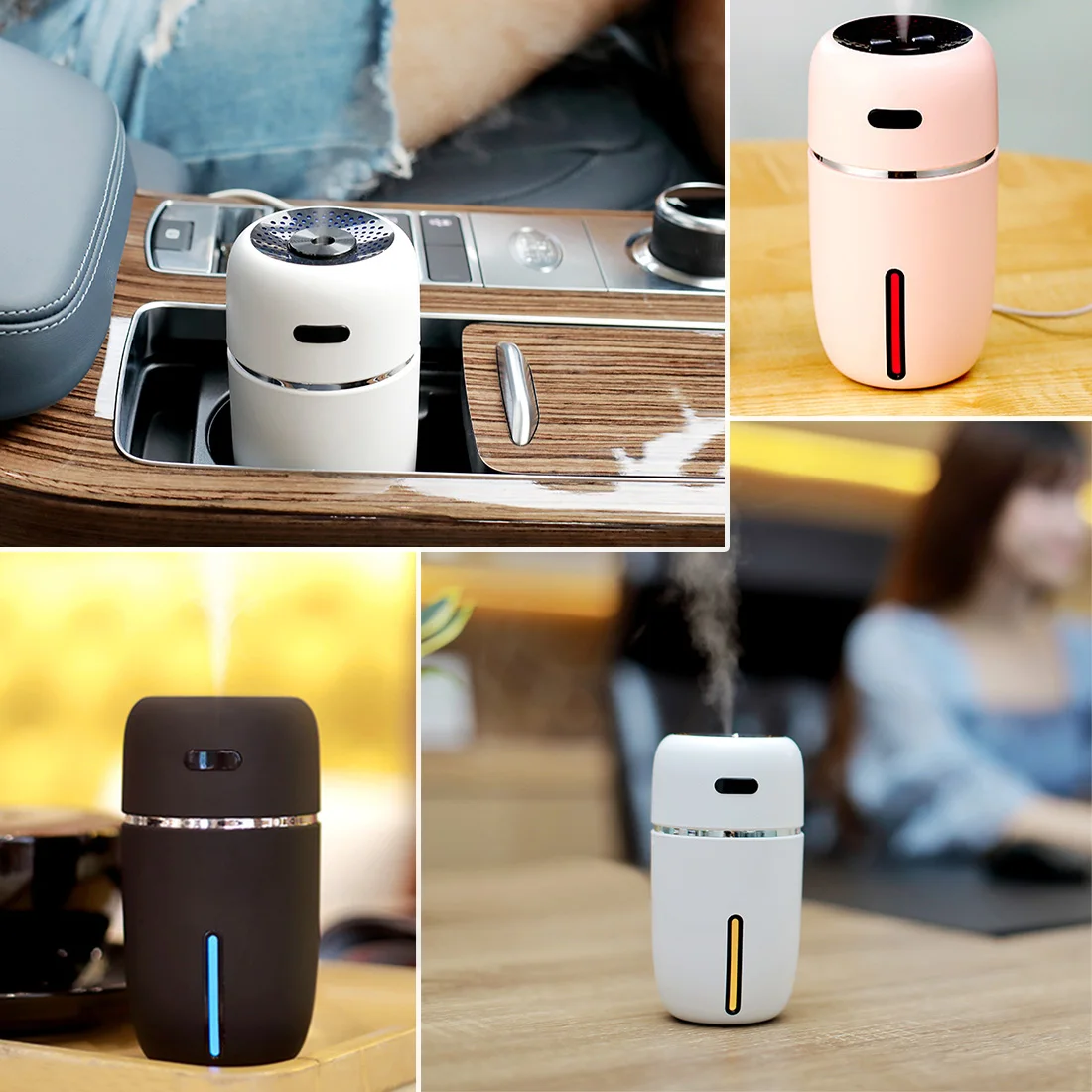 

Портативный Автомобильный USB-увлажнитель воздуха, распылитель эфирных масел, светодиодный мини-USB увлажнитель воздуха, очиститель воздуха, ...