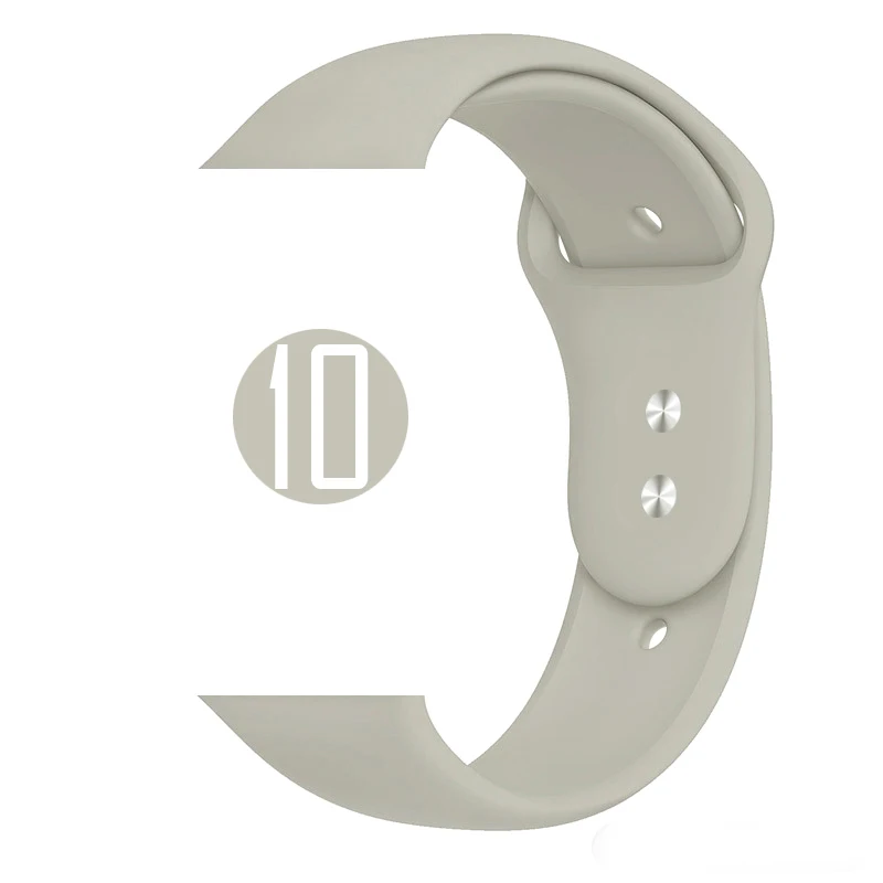 10 Antique Цветной мягкий силиконовый спортивный ремешок для Apple Watch Series 5 4 3 2 1 38 мм 42 мм резиновый ремешок для часов iWatch 5 4 40 мм 44 мм - Цвет ремешка: 10 Antique