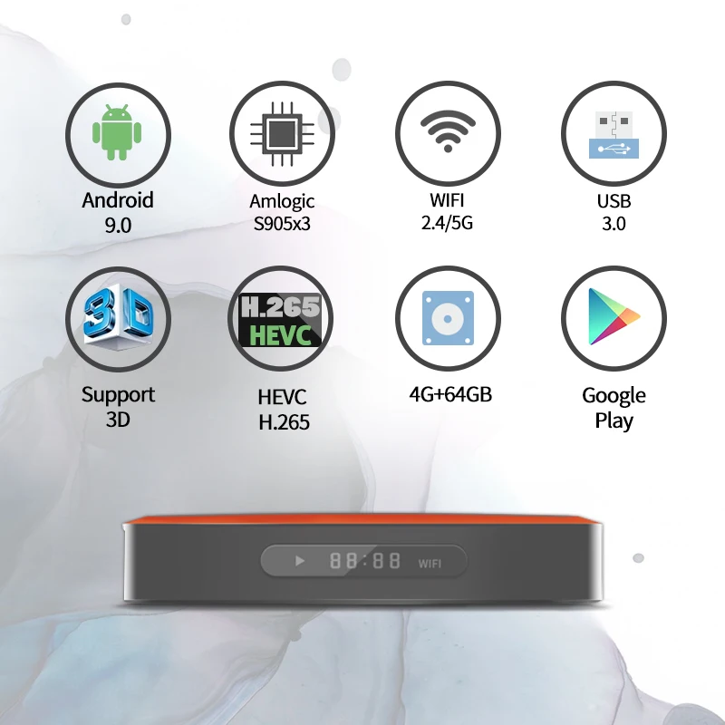 ТВ-приставка S9 MAX Amlogic S905X3 Android 9 0 приставка для Smart tv 2 4 ГГц/5 ГГц Wi-Fi 4K медиаплеер ГБ