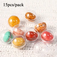 15pcs transparent macarons box packaging storage ball plastic candy packing box party supplies for home wedding christmas 5cm