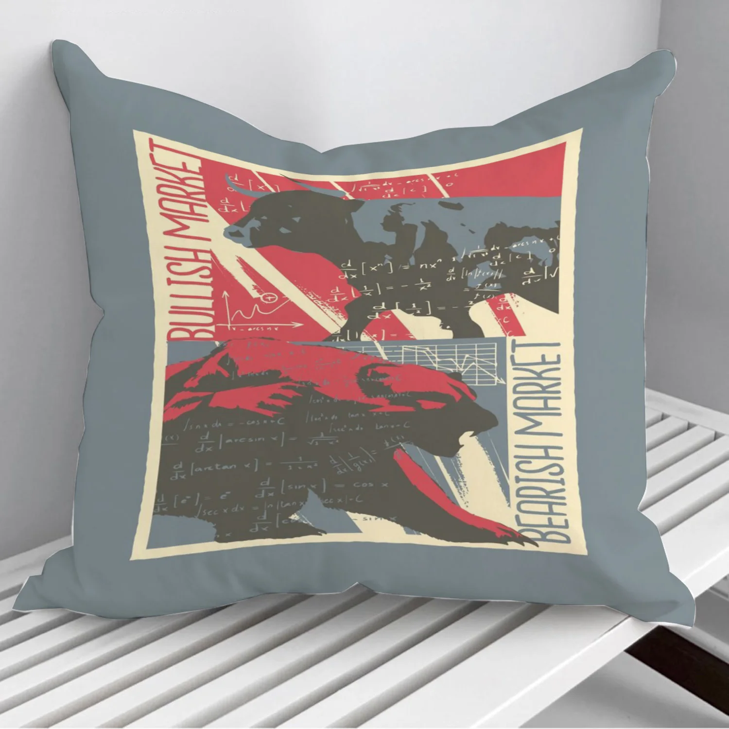 

Bull bear market Pillowcase Decorative Sofa Cushion Case Bed Pillow Cover Home Decor Car Cushion Cover 45*45cm