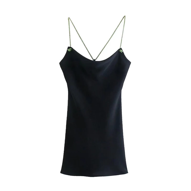 

Uniera 2021 Za женское осеннее Новое повседневное пикантное короткое платье с подтяжками дизайнерское искусственное ювелирное изделие женское п...